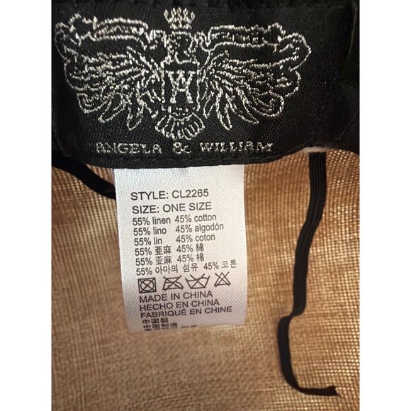 Angela & William Beige Womens Cloche Hat With Lace Band & Flower Accent - Picture 4 of 5